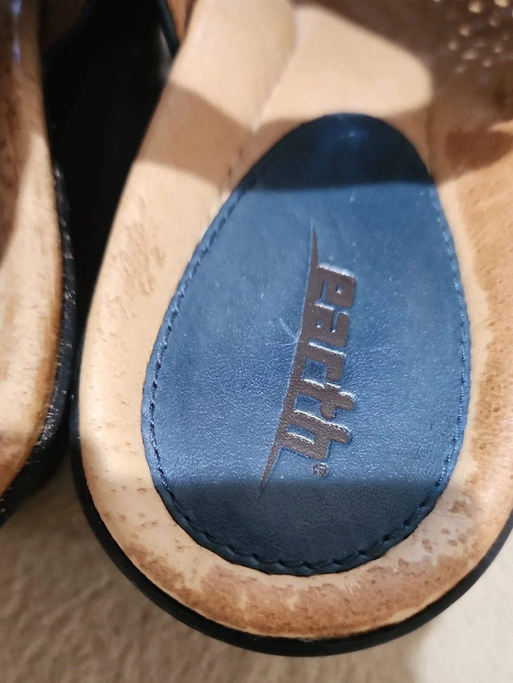Earth Blue Perforated Suede Peep-Toe Sandals with Ankle Strap.